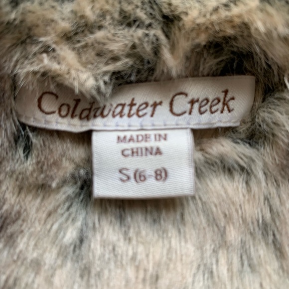 Coldwater Creek Vest Top Faux Fur Faux Suede Size Small Gray - Picture 6 of 8